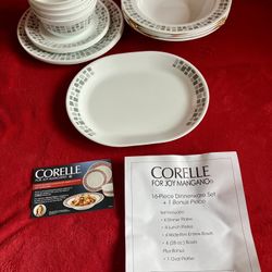 CORELLE VITRELLE JOY MANGANO SET of 4 DINNER LUNCH PLATE BOWL 16 Piece + 1 OVAL PLATTER‼️ BREAK & CHIP RESISTANT ‼️ The ONLY 1 At This NEW In BOX ‼️