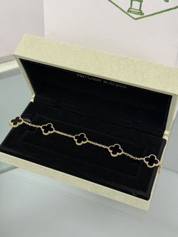 18k solid gold vca 5motif clover bracelet 