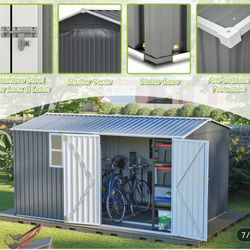 8x12 heavy duty steel storage shed
