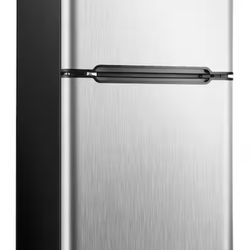 2 Door Mini Stainless Steel Refrigerator 