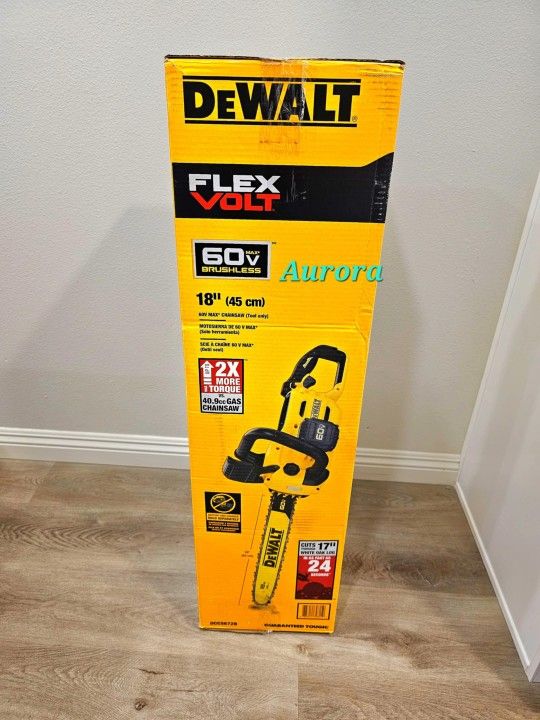 DEWALT FLEX 60V CHAINSAW 18" 45CM
