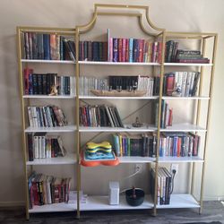 Gold And White Bookshelf
