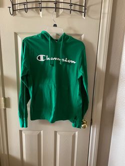 Sudadera Champion Color Verde Con Gorro Y Bolsas Para Meter Las Manos- Size S