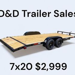 New 7x20 7k wood floor Car Hauler Trailer 