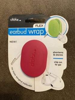 Brand New Dotz Flex Earbud Wrap.  No More Tangled Earbuds.