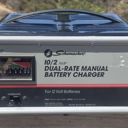 Schumacher SE-1010-2 model 10/2 Amp Dual-Rate Manual Battery Charger.