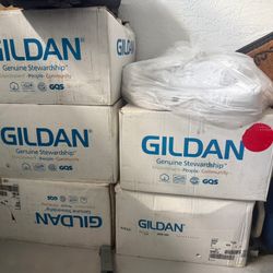 Cases of Gildan Dryblend White Shirts L & XL