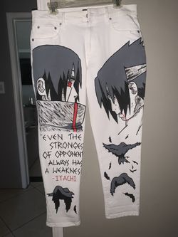 Itachi and Sasuke Hand Painted Denim