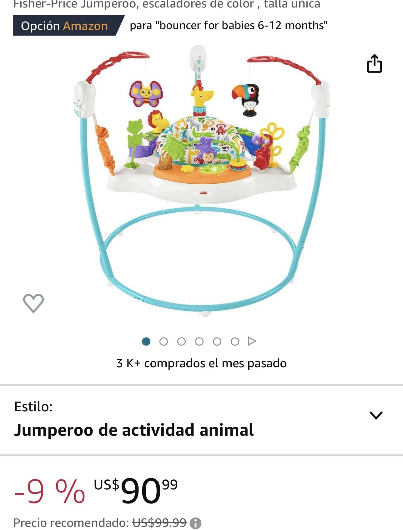 Fisher-Price Jumperoo, escaladores de color , talla única