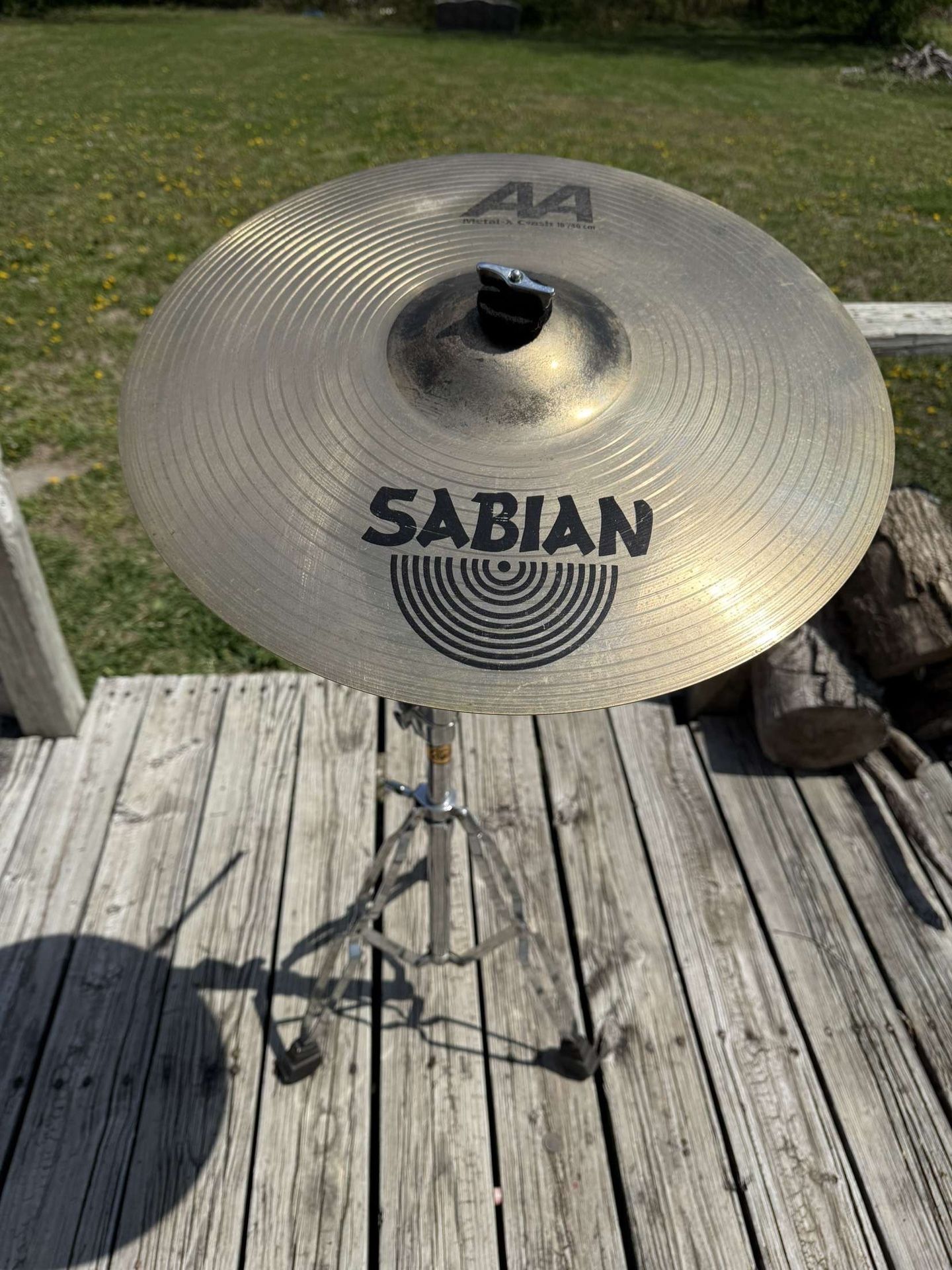 SABIAN 18 inch AA Metal X Crash/Ride Cymbal with Eastar Heavy Duty Boom Action Cymbal Stand