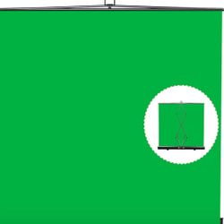 RAUBAY 78.7 x 82.7in Large Collapsible Green Screen Backdrop Portable Retractable Chroma Key Panel Photo Background with Stand for Video Conference, P