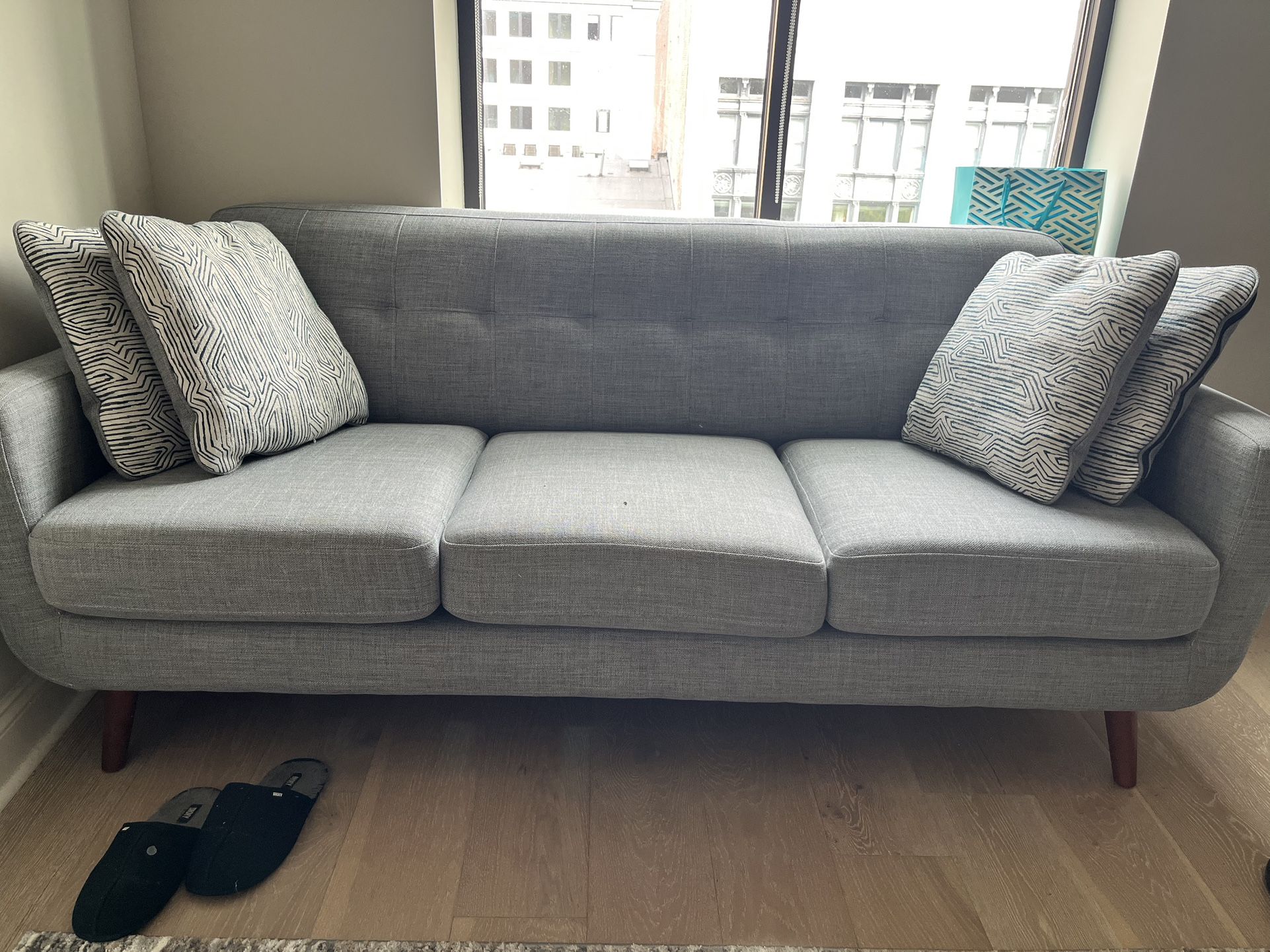 Grey 80 Inch 3-seater Couch