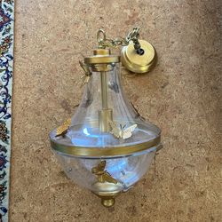 Gold Iron and Glass Butterfly Large PendantLamp/Chandelier