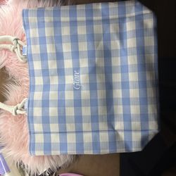 Blue Plaid Tote Bag