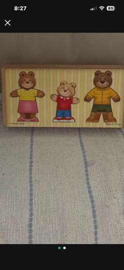 Wooden Bear Family  Dress Up Puzzle 