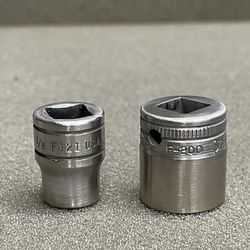 SNAP-ON F200 and F121 12pt SOCKETS, 3/8” DRIVE