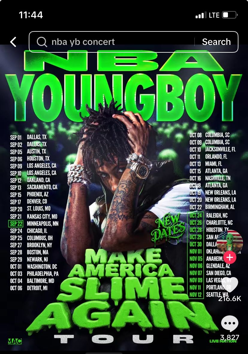 NBA Young boy Tour Tickets