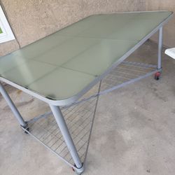 Glass Top Metal Table