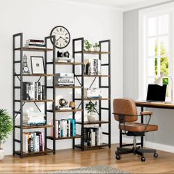 5-tier Triple Column Bookshelf 
