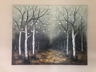 50x40 Painting w/ Mirror Leaves 