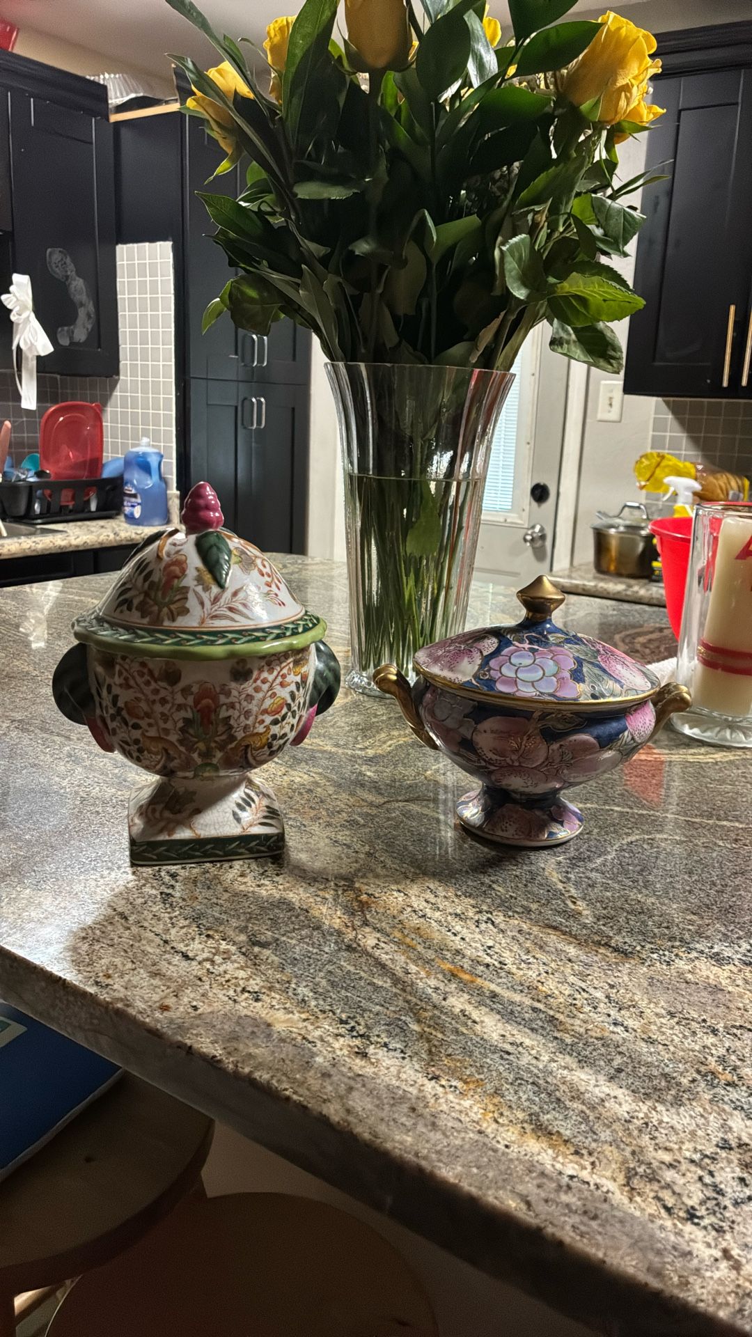 Antique Rose Medallion Urn