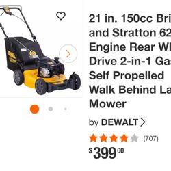 DeWalt Gas Lawnmower - $300