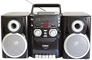 NAXA Electronics NPB-426 Portable CD Player with AM/FM Stereo Radio, Cassette Player/Recorder and Twin Detachable Speakers