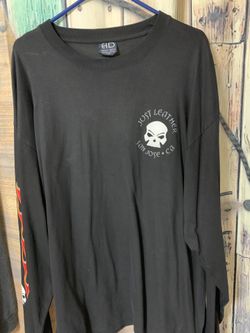 Men’s 3X long sleeve “Just Leather” biker shirt.