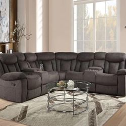 Acme Rylan Motion Sectional Sofa in Dark Brown 54965

