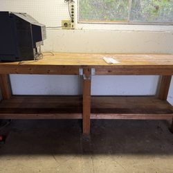 Heavy Duty 8’ Solid Wood Workbench