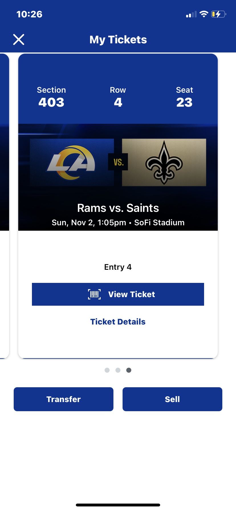 Los Angeles, Rams tickets