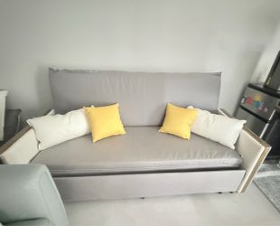 Grey faux Futon