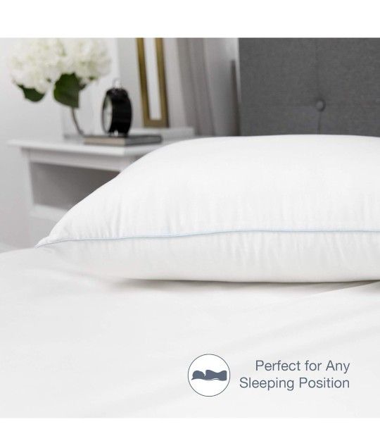 SensorPEDIC Position Fiber Filled Bed Pillow with Cotton Cover, 2 Count (Pack of 1), White






