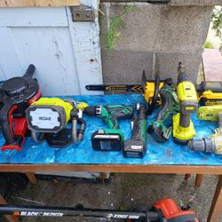 Milwaukee Vaccume Riobi Light And Drills An Hatachi Impact And Drill