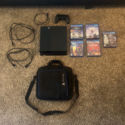 Used PS4, Games And Traveling Case