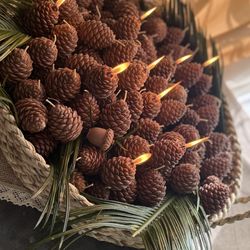 Scented Pinecone Candle – Handmade – Natural Decor