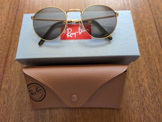 New Ray-Ban Polarized RB3637 Gold/Green 53mm/21mm Sunglasses