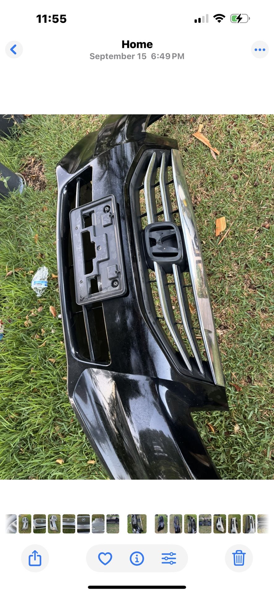 11-12 Honda Accord Front Oem Bumper Complete 