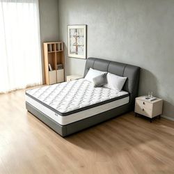 King Size Mattress, 12 Inch Hybrid King Mattress in a Box, Memory Foam Individual Pocket Springs, Medium Firm Comfort, Motion Isolation, Ideal for All