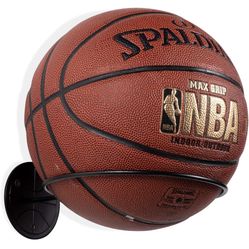 Sporta Wall Mounted Ball Storage Sports Ball Holder Rack Display Storage Steel (Black)