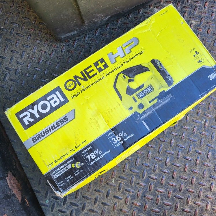 Ryobi ONE+ HP 18V Brushless Cordless Jigsaw Kit with 2.0 Ah HIGH PERFORMANCE Battery and Charger