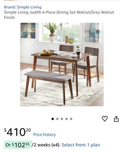 Brand new dining table 2 chairs and bench