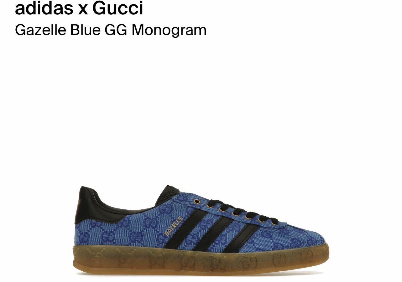 Adidas x Gucci Gazelle Shoe Size 10
