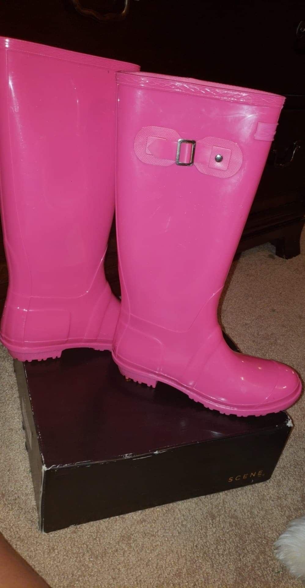 Pink jelly rain boots Fashion nova
