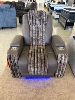 Floor Model Power Brown Recliner