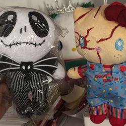 Hello Kitty & Jack Skeleton 💀 Plushies