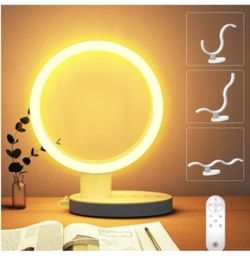 Circular LED Table Lamp, Transformable Ring-Shaped Table Light, Nightstand, Dimmable New