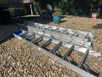 Two Werner aluminum extension/straight ladders - 8’ , 24’