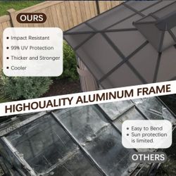 Outdoor Hardtop Gazebo with Aluminum Frame