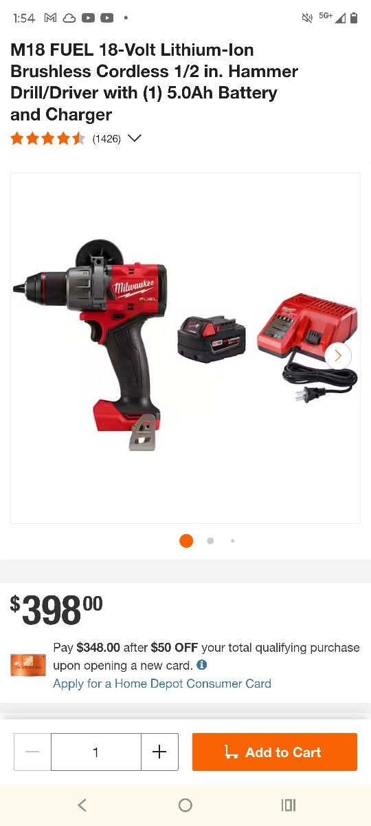Hammer Drill  Charger Y Batery 5:0